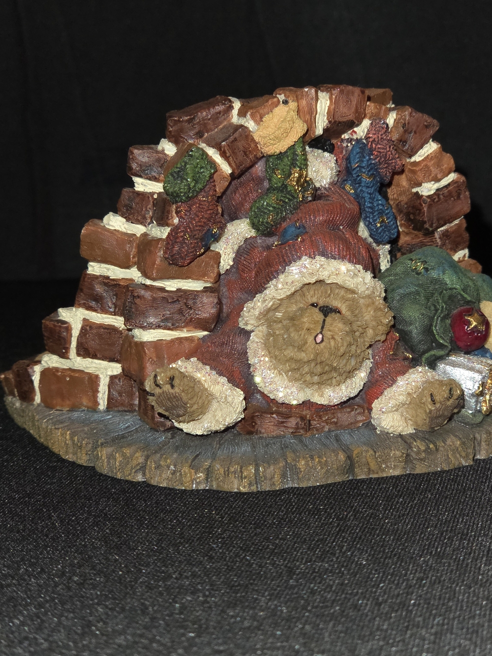 Boyds Bears Bear in Chimney Holiday Candle Holder Vintage